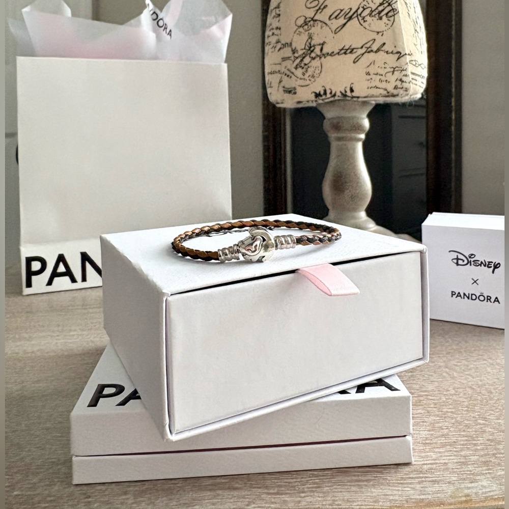 NEW Disney The Lion King Clasp Pandora Moments Braided Leather Bracelet